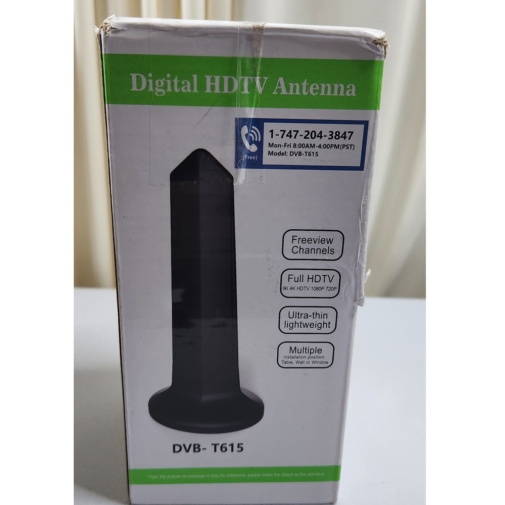 Digital HDTV Antenna DVB-T615 Indoor 4K 8K Freeview UHF 470-862MHz Black